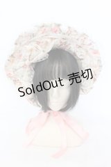 metamorphose / 花柄ハーフボンネット  アイボリー×ピンク O-25-07-10-020-ME-AC-IG-OS