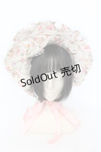 metamorphose / 花柄ハーフボンネット  アイボリー×ピンク O-25-07-10-020-ME-AC-IG-OS