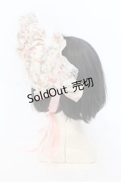 画像3: metamorphose / 花柄ハーフボンネット  アイボリー×ピンク O-25-07-10-020-ME-AC-IG-OS