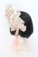 画像3: metamorphose / 花柄ハーフボンネット  アイボリー×ピンク O-25-07-10-020-ME-AC-IG-OS (3)