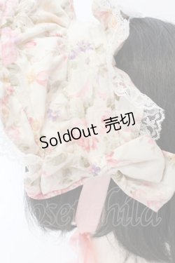画像4: metamorphose / 花柄ハーフボンネット  アイボリー×ピンク O-25-07-10-020-ME-AC-IG-OS