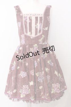 画像1: Secret Honey / ぶどう柄ジャンパースカート  ワイン O-25-07-11-025-CA-OP-IG-OS