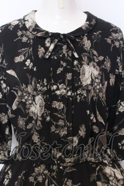 画像2: KANEKO ISAO / モノクロローズブーケワンピース  クロ O-25-07-11-028-EL-OP-IG-OS