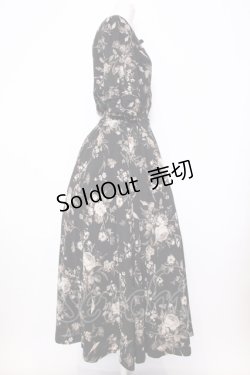 画像3: KANEKO ISAO / モノクロローズブーケワンピース  クロ O-25-07-11-028-EL-OP-IG-OS
