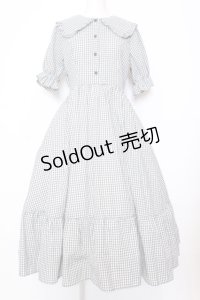 m petit by misako / ギンガムチェックワンピース M クロ O-25-07-11-030-LO-OP-OW-OS