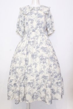 画像1: m petit by misako / トワルドジュイワンピース L ブルー O-25-07-11-031-LO-OP-OW-OS