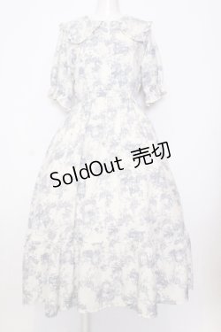 画像1: m petit by misako / トワルドジュイワンピース L ブルー O-25-07-11-031-LO-OP-OW-OS