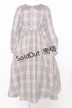 画像1: m petit by misako / マイメロチェックフレアワンピース L ピンク×ブラウン O-25-07-11-033-LO-OP-OW-OS