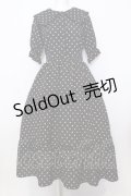 m petit by misako / 梨地水玉半袖ワンピース L クロ O-25-07-11-035-LO-OP-OW-OS