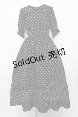 m petit by misako / 梨地水玉半袖ワンピース L クロ O-25-07-11-035-LO-OP-OW-OS