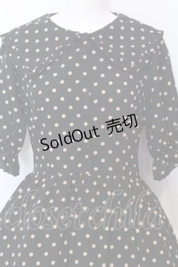 画像2: m petit by misako / 梨地水玉半袖ワンピース L クロ O-25-07-11-035-LO-OP-OW-OS