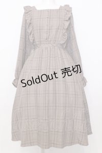 m petit by misako / チェック長袖ワンピース M ブラウン O-25-07-11-037-LO-OP-OW-OS