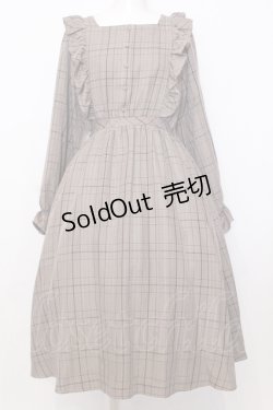 画像1: m petit by misako / チェック長袖ワンピース M ブラウン O-25-07-11-037-LO-OP-OW-OS