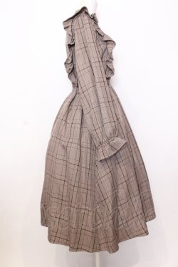 画像3: m petit by misako / チェック長袖ワンピース M ブラウン O-25-07-11-037-LO-OP-OW-OS