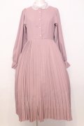 m petit by misako / レース襟プリーツワンピース M ピンク O-25-07-11-038-LO-OP-OW-OS