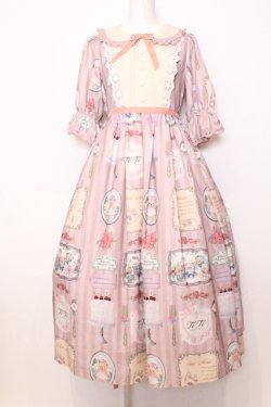 画像1: axes femme kawaii / ティティ×ベアファミリーワンピース  ピンク O-25-07-11-044-AX-OP-IG-OS