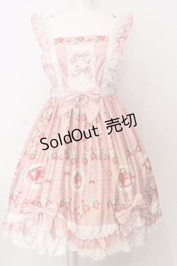 画像1: walnut deer 胡桃鹿（海外ロリィタ） / ストロベリードットジャンパースカート  ピンク O-25-07-11-046-LO-OP-IG-OS