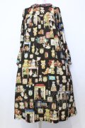 yukiemon / 子供部屋柄ワンピース M ブラウン O-25-07-11-048-LO-OP-IG-OS