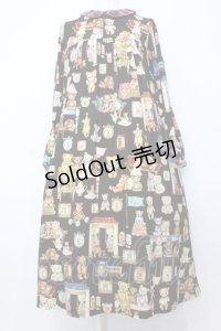 yukiemon / 子供部屋柄ワンピース M ブラウン O-25-07-11-048-LO-OP-IG-OS
