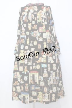 画像1: yukiemon / 子供部屋柄ワンピース M ブラウン O-25-07-11-048-LO-OP-IG-OS