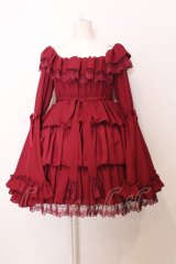 Vallee lys / Coquelicot dress ショート丈  ワイン O-25-07-11-049-GO-OP-IG-OS