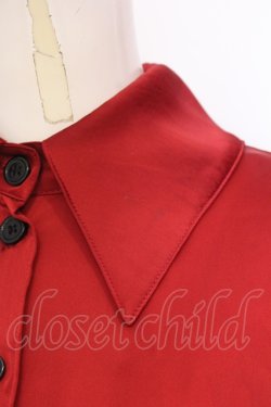 画像5: MARBLE / タイ付きドレープ飾りゴシックエレガンスブラウスワンピース  赤×黒フリル O-25-07-11-050-GO-BL-IG-OS