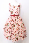 Emily Temple cute / Mellow Strawberryノースリーブワンピース M ピンク×アカ O-25-07-11-051-ET-OP-OW-OS