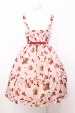 画像3: Emily Temple cute / Mellow Strawberryノースリーブワンピース M ピンク×アカ O-25-07-11-051-ET-OP-OW-OS