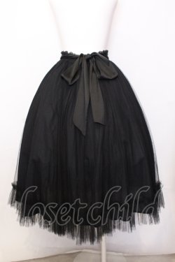 画像2: Valle lys / ハイウェストチュールスカート  ブラック O-25-07-11-052-PU-SK-OW-OS