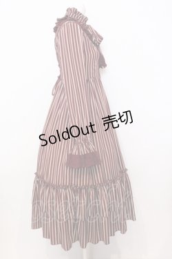 画像3: ATELIER PIERROT / スタンドカラーブラウスワンピース  ワイン×アイボリー O-25-07-11-053-EL-OP-OW-OS