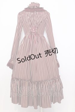 画像4: ATELIER PIERROT / スタンドカラーブラウスワンピース  ワイン×アイボリー O-25-07-11-053-EL-OP-OW-OS