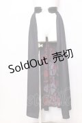 NieR Clothing / 内側和柄ユニセックスシアーロングスカート【CROW】REDver.  ブラック×レッド O-25-07-11-055-PU-SK-OW-OS
