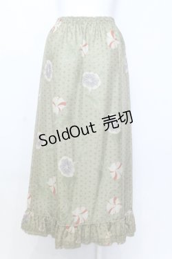 画像2: WONDERFUL WORLD / 朝顔柄スカート  グリーン O-25-07-11-057-LO-SK-IG-OS