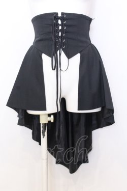 画像1: ATELIER BOZ / ヘクトルミニオーバースカート  ブラック O-25-07-11-058-EL-SK-OW-OS