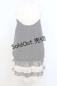 WORLD WIDE LOVE！(Rydia) / スカルドットティアードキャミワンピース  ホワイトｘブラック O-25-07-11-005-PU-OP-YM-OS