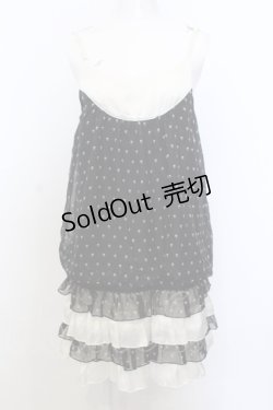 画像1: WORLD WIDE LOVE！(Rydia) / スカルドットティアードキャミワンピース  ホワイトｘブラック O-25-07-11-005-PU-OP-YM-OS