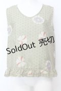 WONDERFUL WORLD / 朝顔ノースリーブブラウス  グリーン O-25-07-11-006-LO-BL-IG-OS