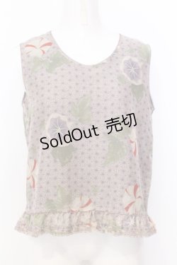 画像1: WONDERFUL WORLD / 朝顔ノースリーブブラウス  パープル O-25-07-11-007-LO-BL-IG-ZI