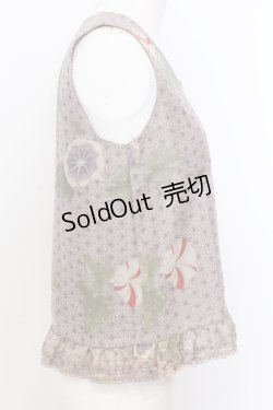 画像2: WONDERFUL WORLD / 朝顔ノースリーブブラウス  パープル O-25-07-11-007-LO-BL-IG-ZI