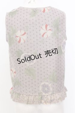 画像3: WONDERFUL WORLD / 朝顔ノースリーブブラウス  パープル O-25-07-11-007-LO-BL-IG-ZI