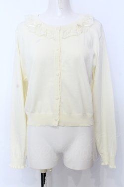 画像1: m petit by misako / AOKフリルニットカーディガン L キナリ O-25-07-11-016-LO-TO-OW-OS