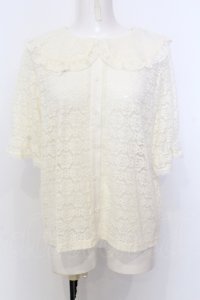 m petit by misako / AOKレースブラウス L キナリ O-25-07-11-018-LO-BL-OW-OS