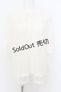m petit by misako / AOKレースブラウス L キナリ O-25-07-11-018-LO-BL-OW-OS