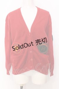 PINK HOUSE / ワッペン使いカーディガン  アカ O-25-07-11-020-LO-TO-OW-OS