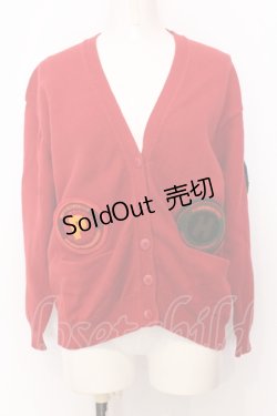 画像1: PINK HOUSE / ワッペン使いカーディガン  アカ O-25-07-11-020-LO-TO-OW-OS
