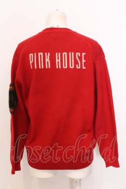 画像3: PINK HOUSE / ワッペン使いカーディガン  アカ O-25-07-11-020-LO-TO-OW-OS