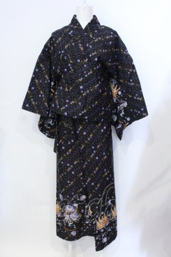 画像1: metamorphose / プリンセスクラウンブーケ浴衣セット  クロ O-25-07-12-001-ME-OP-IG-OS