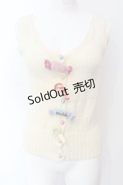 画像1: MILK / キャンディあみぐるみベスト  アイボリー O-25-07-12-028-ML-TO-IG-OS