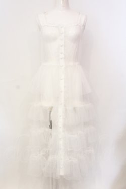 画像1: Vallee lys / Nocturne Tulle Jumper Skirt　ジャンパースカート  ホワイト O-25-07-12-036-GO-OP-OW-OS