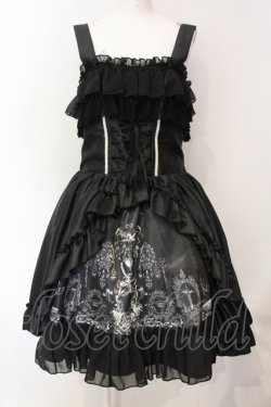 画像1: ATELIER PIERROT / Secret Chamber Corset 　ジャンパースカート 2 ブラック×ホワイト O-25-07-12-037-EL-OP-OW-OS